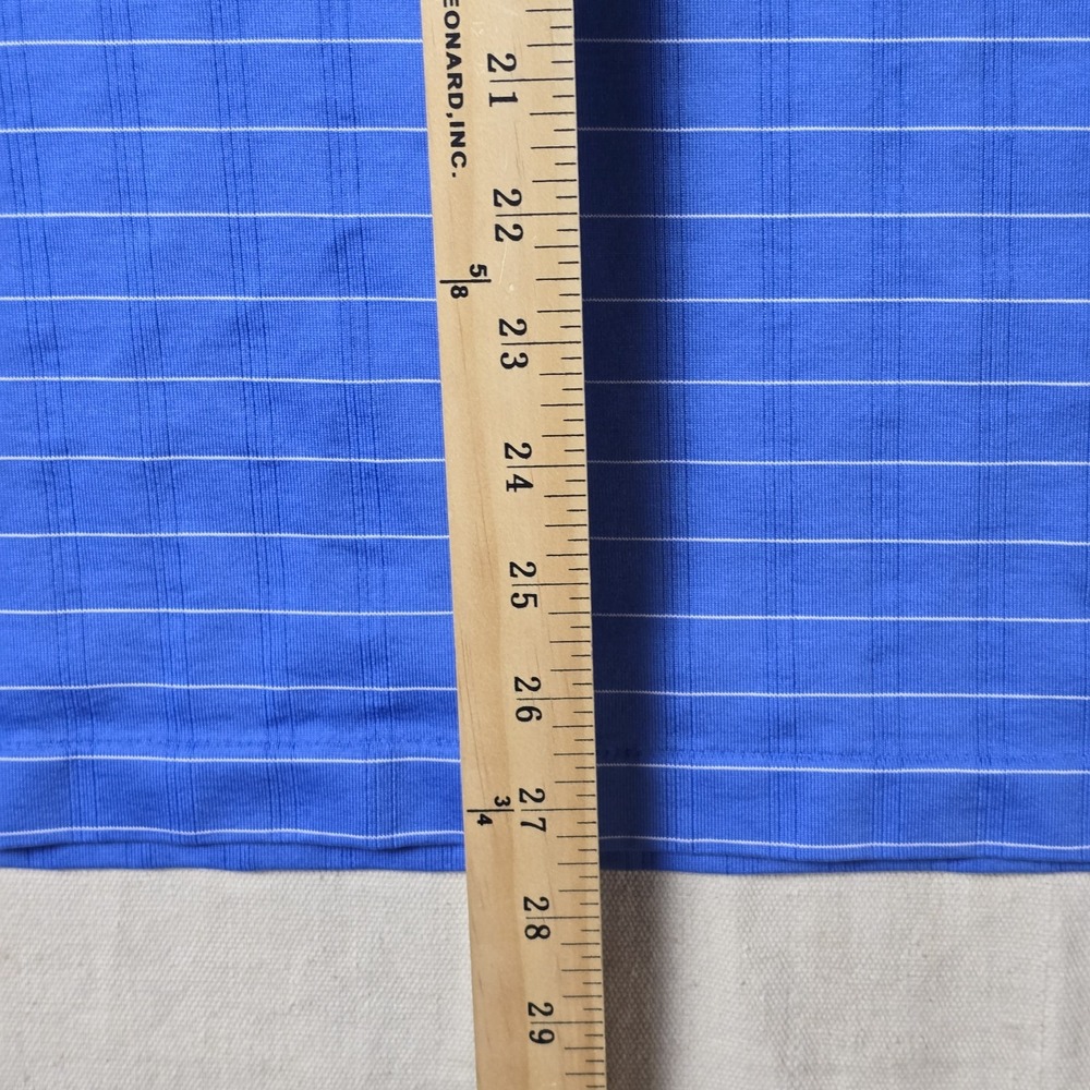 Nike Dri-FIT‎ Tiger Woods Polo Men's XL Blue Stripe Golf Shirt Snap Collar TW - Picture 5 of 12